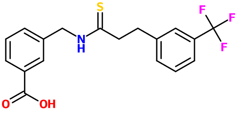 (image for) MC080045 3-({3-[3-(Trifluoromethyl)phenyl]propanethioamido}methyl)benzoic acid